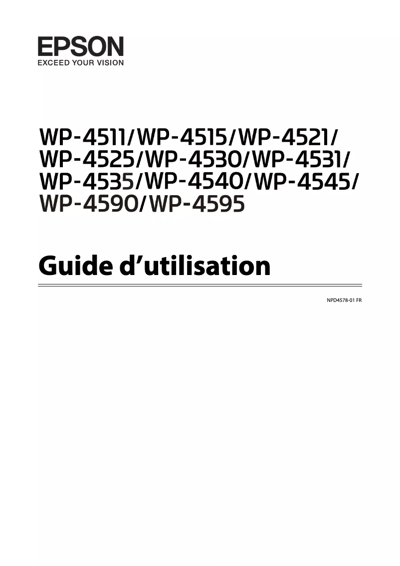 Image de la première page du manuel de l'appareil Workforce Pro WP-4515 DN