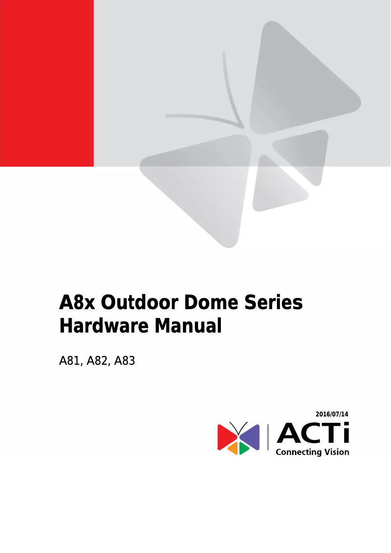 Image de la première page du manuel de l'appareil A83