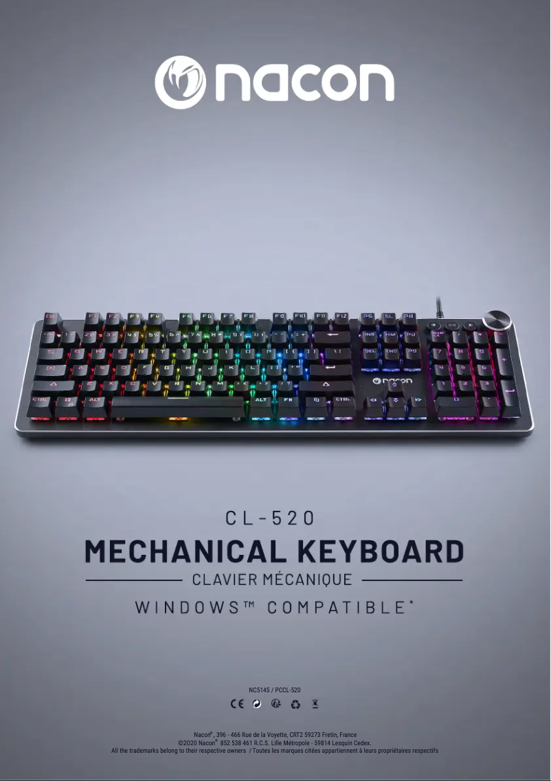 Page n°1 - Manuel utilisateur NACON CL-520