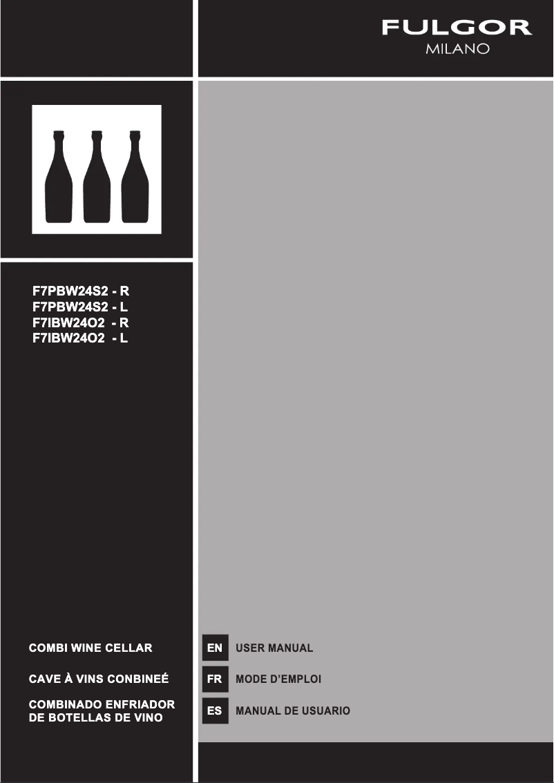 Page 1 de la notice Manuel utilisateur Fulgor Milano F7PBW24S2-R