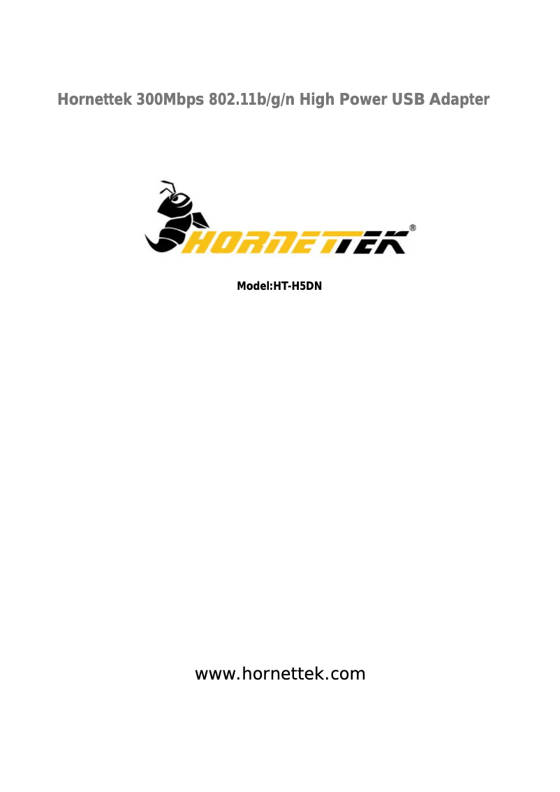 Page 1 de la notice Manuel utilisateur HornetTek HT-H5DN
