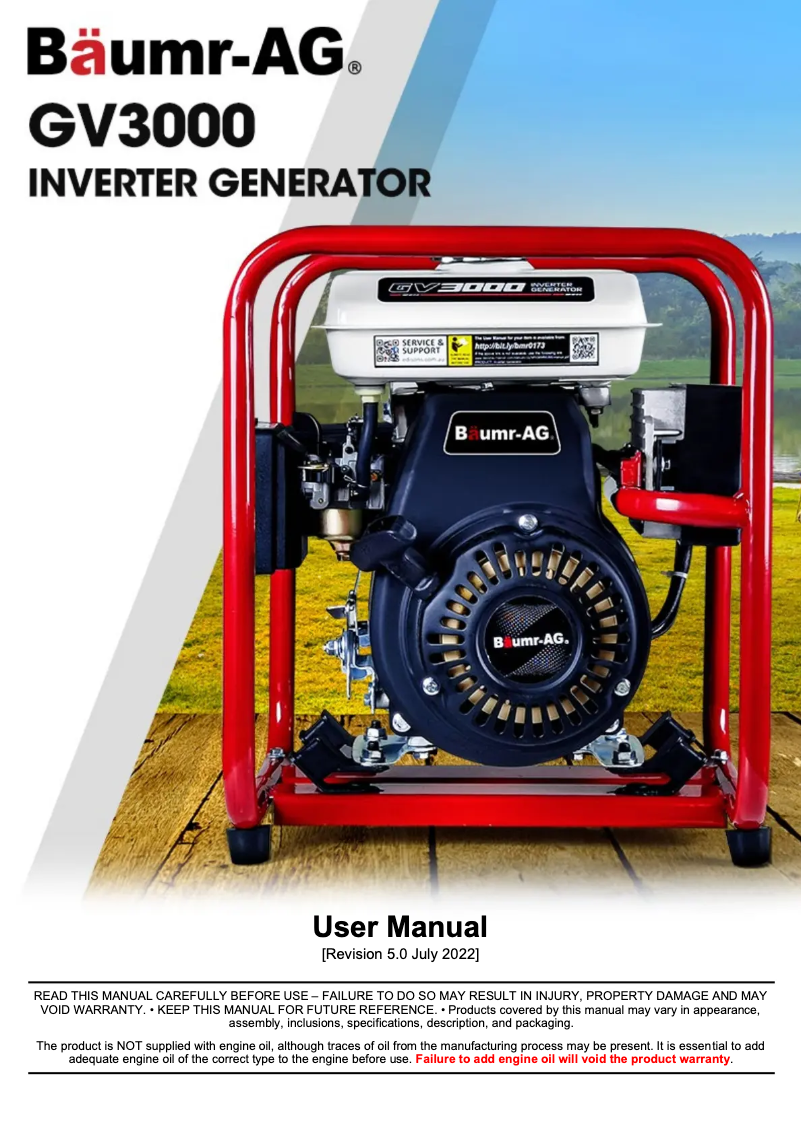 Image de la première page du manuel de l'appareil GV3000