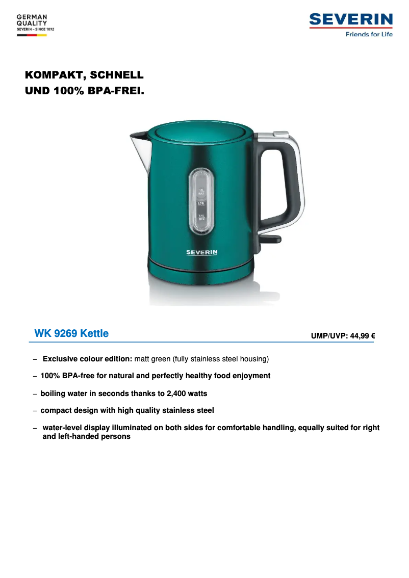 Image de la première page du manuel de l'appareil WK 9269