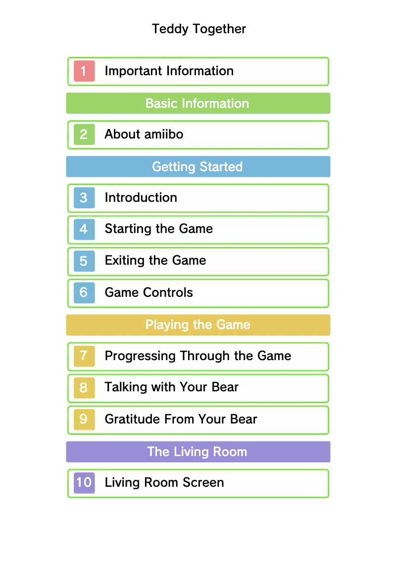 Page 1 de la notice Manuel utilisateur Nintendo Teddy Together