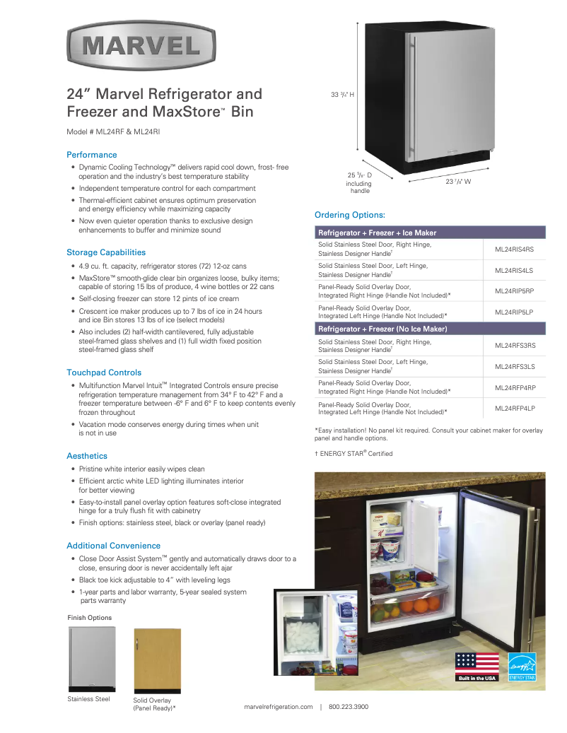 Page n°1 - Manuel utilisateur Marvel Professional ML24RFL