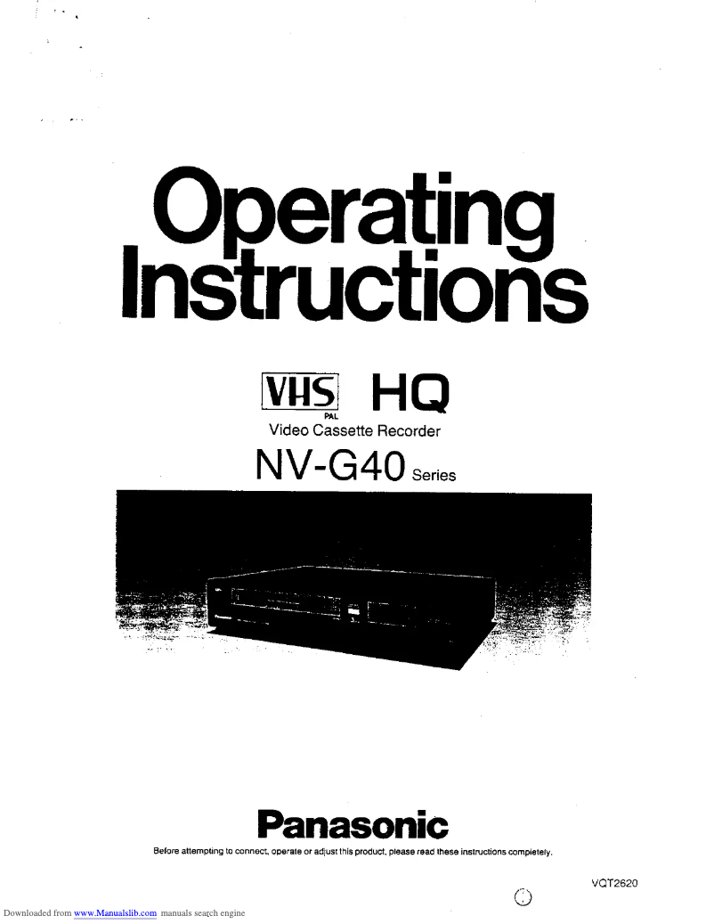 Image de la première page du manuel de l'appareil NV-G40