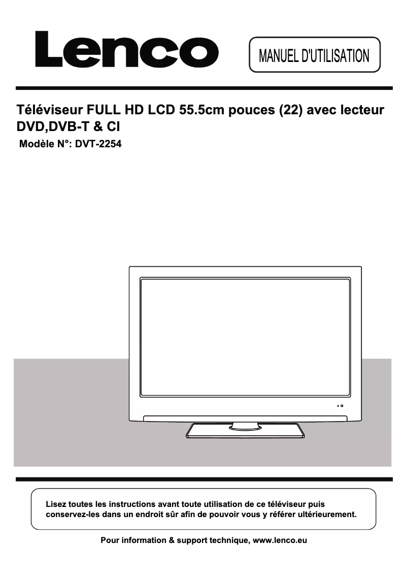Image de la première page du manuel de l'appareil DVT-2254