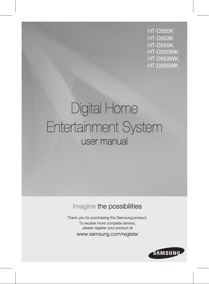 Page n°1 - Manuel utilisateur Samsung HT-D550K