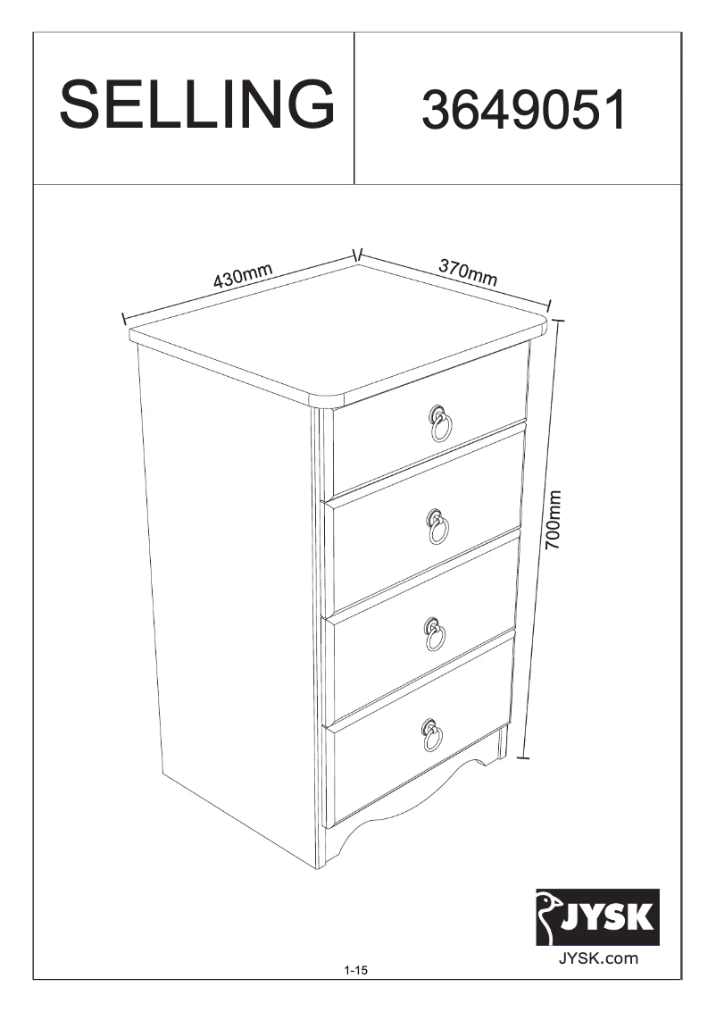 Page n°1 - Manuel utilisateur JYSK Selling (43x70x37)