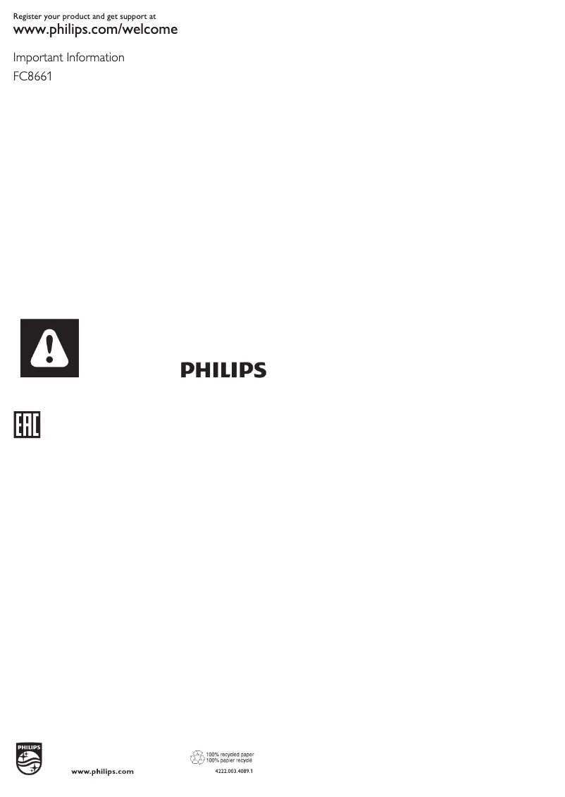 Page n°1 - Manuel utilisateur Philips Performer Active FC8661
