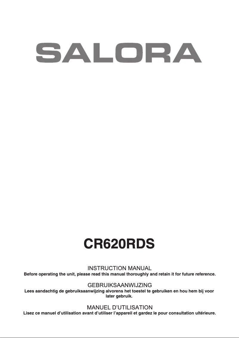 Page 1 de la notice Manuel utilisateur Salora CR620RDS