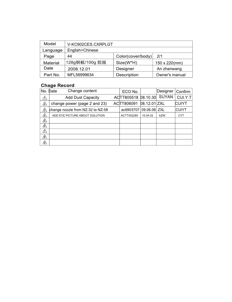 Página 1 del manual Manual de usuario LG V-KC902CES