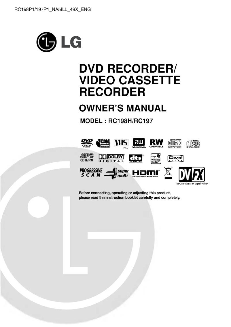 Página 1 del manual Manual de usuario LG RC198P1
