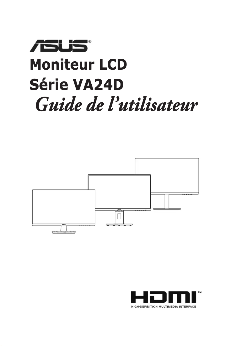 Page 1 de la notice Manuel utilisateur Asus VA24DQLBZ
