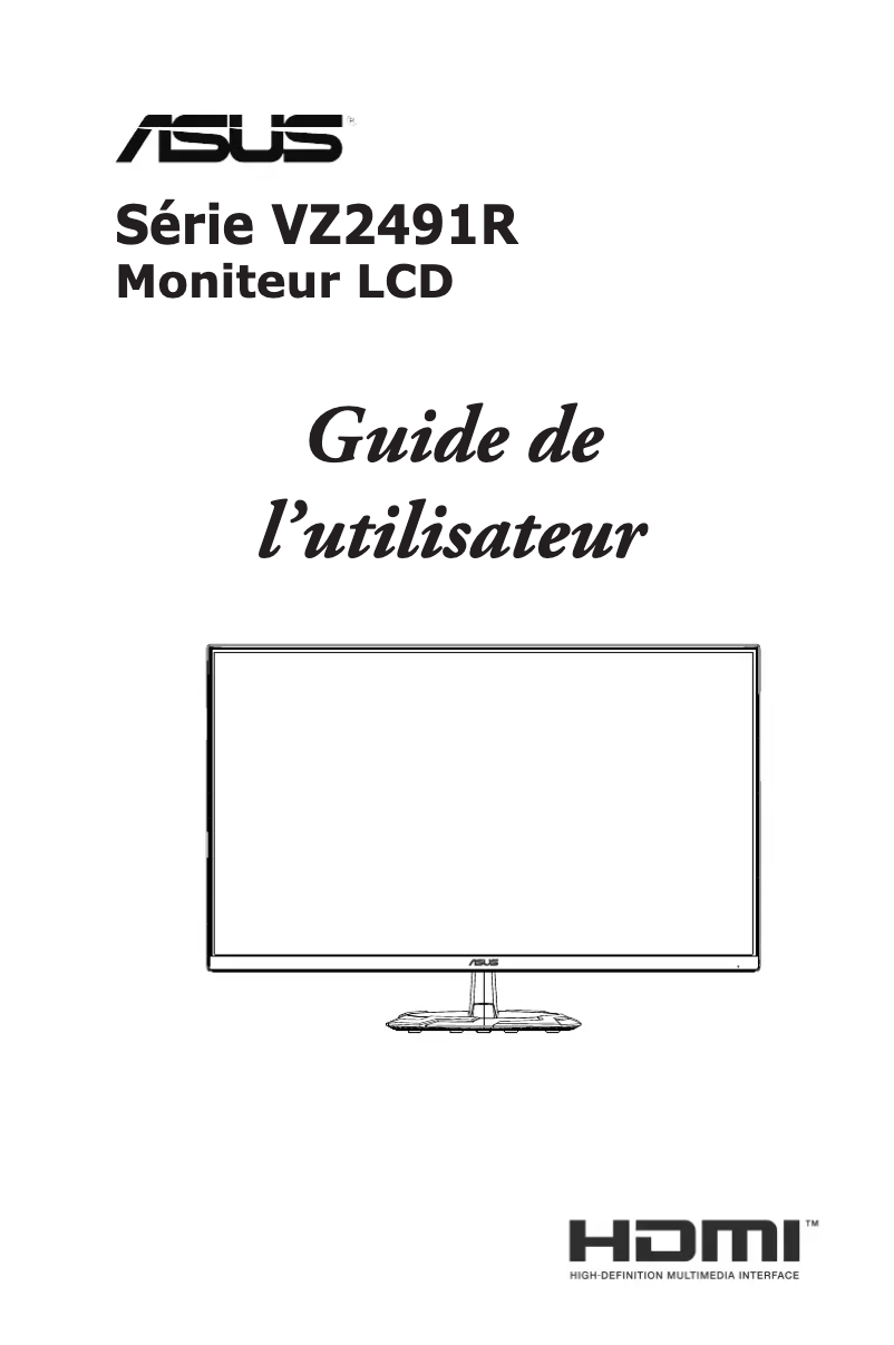 Page 1 de la notice Manuel utilisateur Asus VZ249QG1R