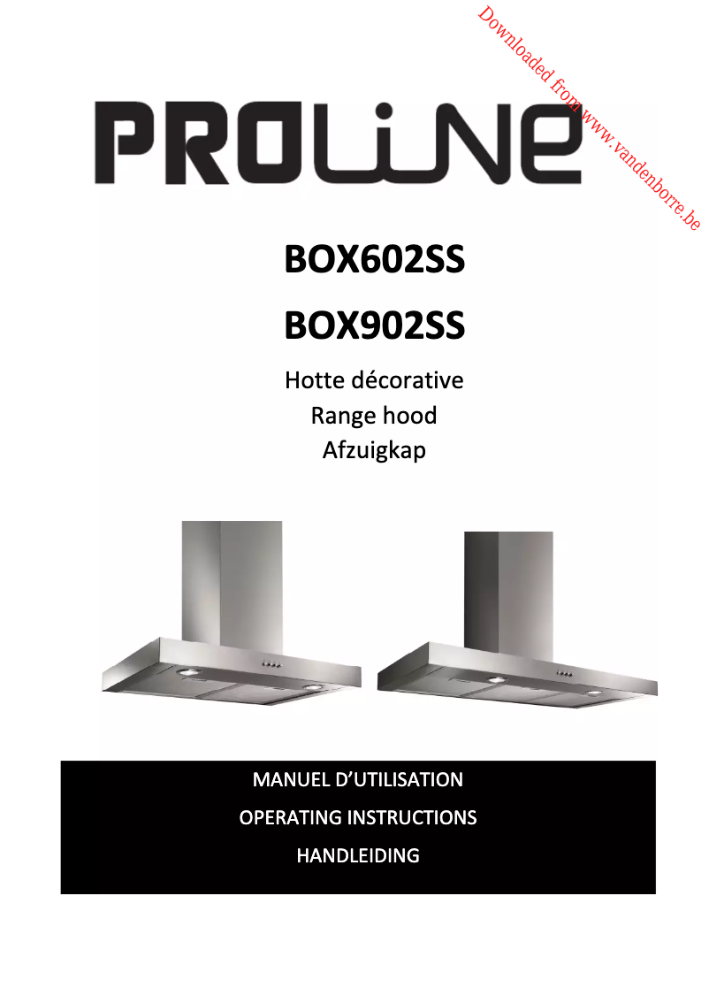 Page 1 de la notice Manuel utilisateur Proline BOX902SS