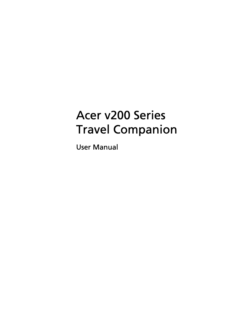 Page 1 de la notice Manuel utilisateur Acer V200 Series