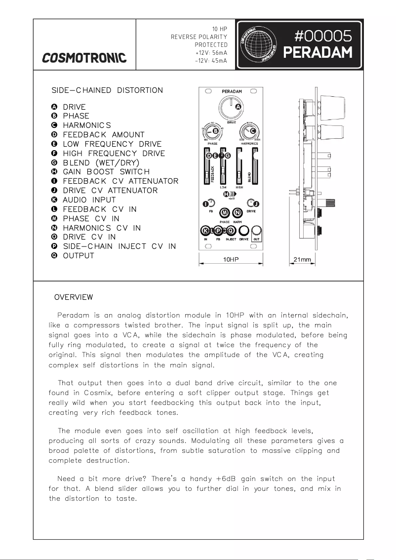 Page 1 de la notice Manuel utilisateur Cosmotronic Peradam