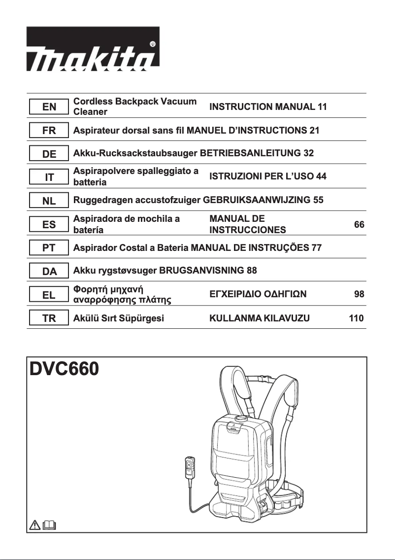 Page n°1 - Manuel utilisateur Makita DVC660Z