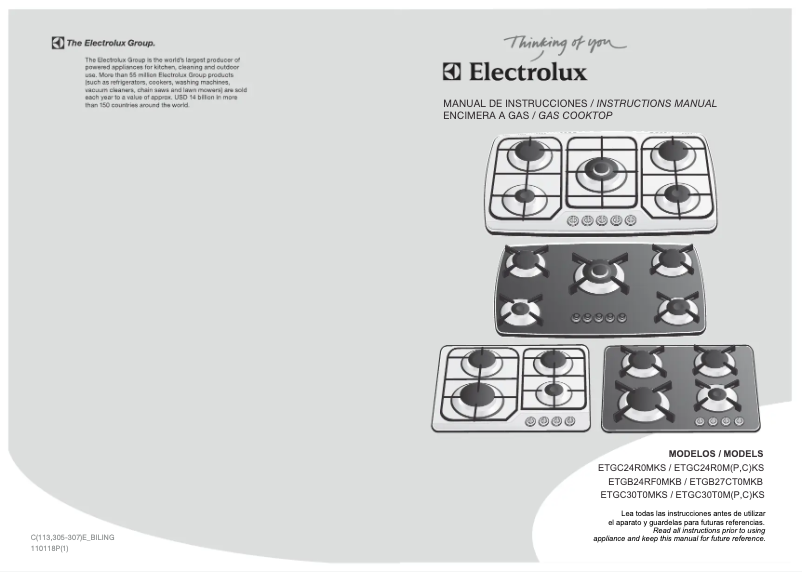 Page n°1 - Manuel utilisateur Electrolux ETGC24R0MPKS