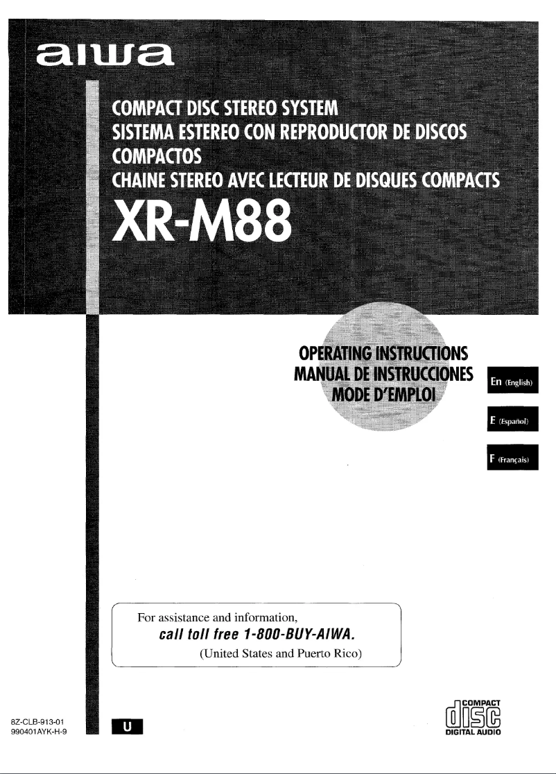 Page 1 de la notice Manuel utilisateur Aiwa XR-M88