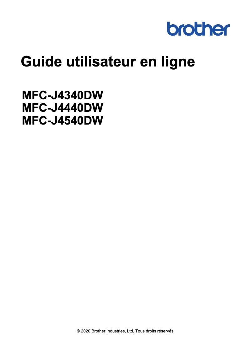Page n°1 - Guide d'installation Brother MFC-J4335DW