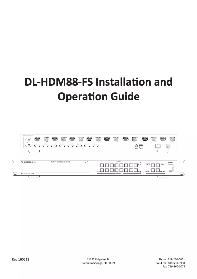Page 1 de la notice Manuel utilisateur Liberty DL-HDM88-FS