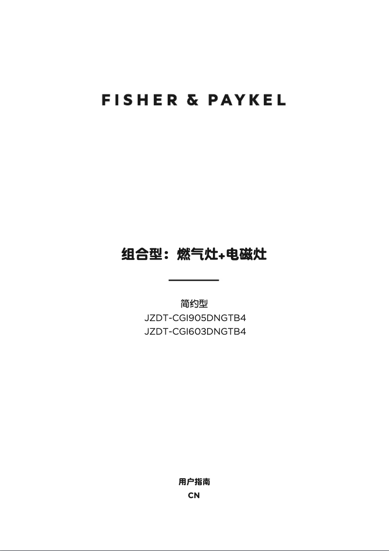 Page 1 de la notice Manuel utilisateur Fisher & Paykel JZT-CGI905DNGTB4
