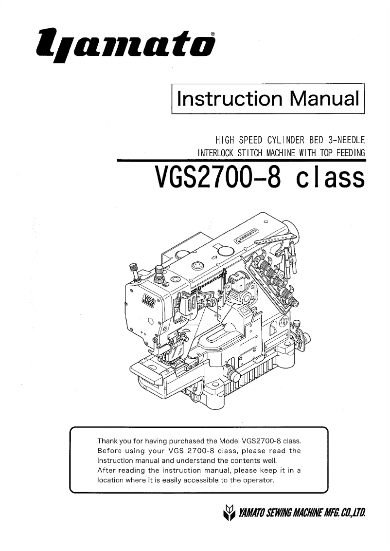 Page n°1 - Manuel utilisateur Yamato VGS2700-8 class