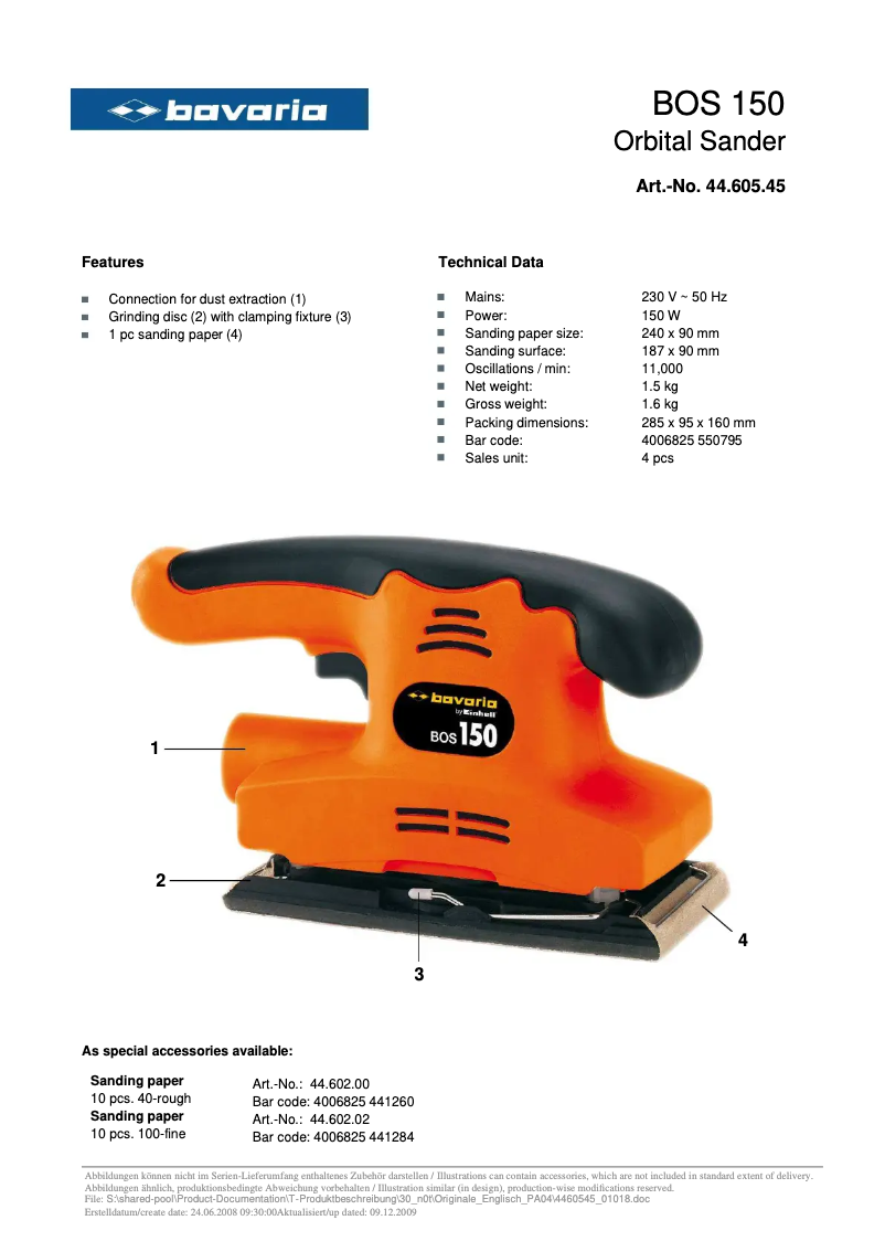 Página 1 del manual Manual de usuario Bavaria by Einhell BOS 150