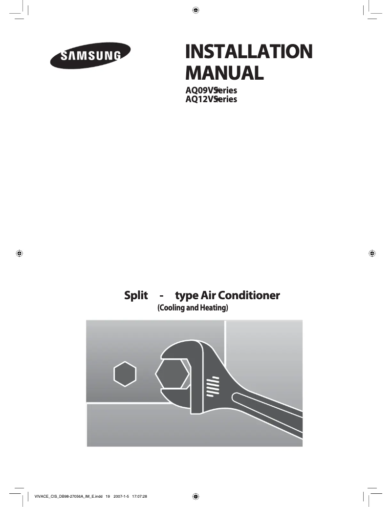 Page n°1 - Guide d'installation Samsung AQ09VBLX