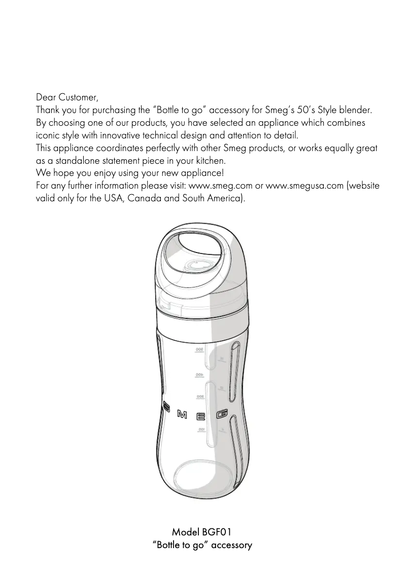 Página 1 del manual Folleto Smeg BGF01