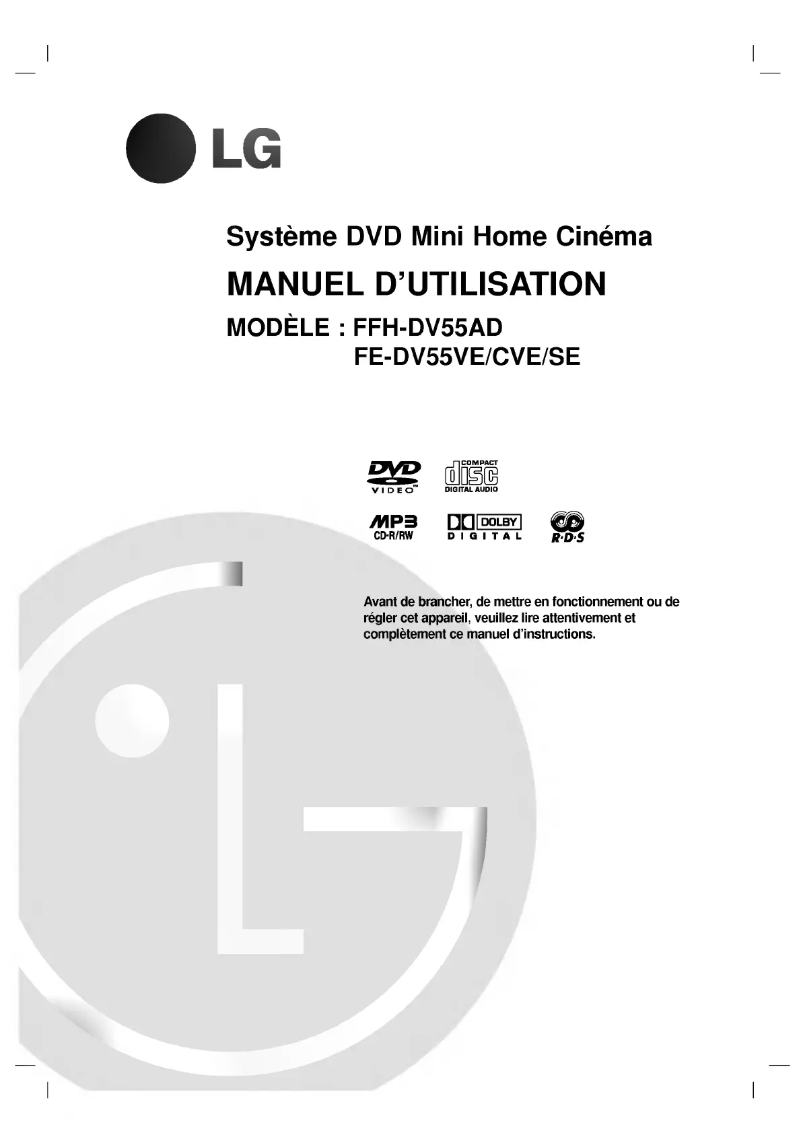 Page n°1 - Manuel utilisateur LG FFH-DV55AD