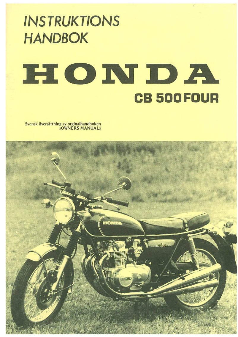 Page 1 de la notice Manuel utilisateur Honda CB 500 Four