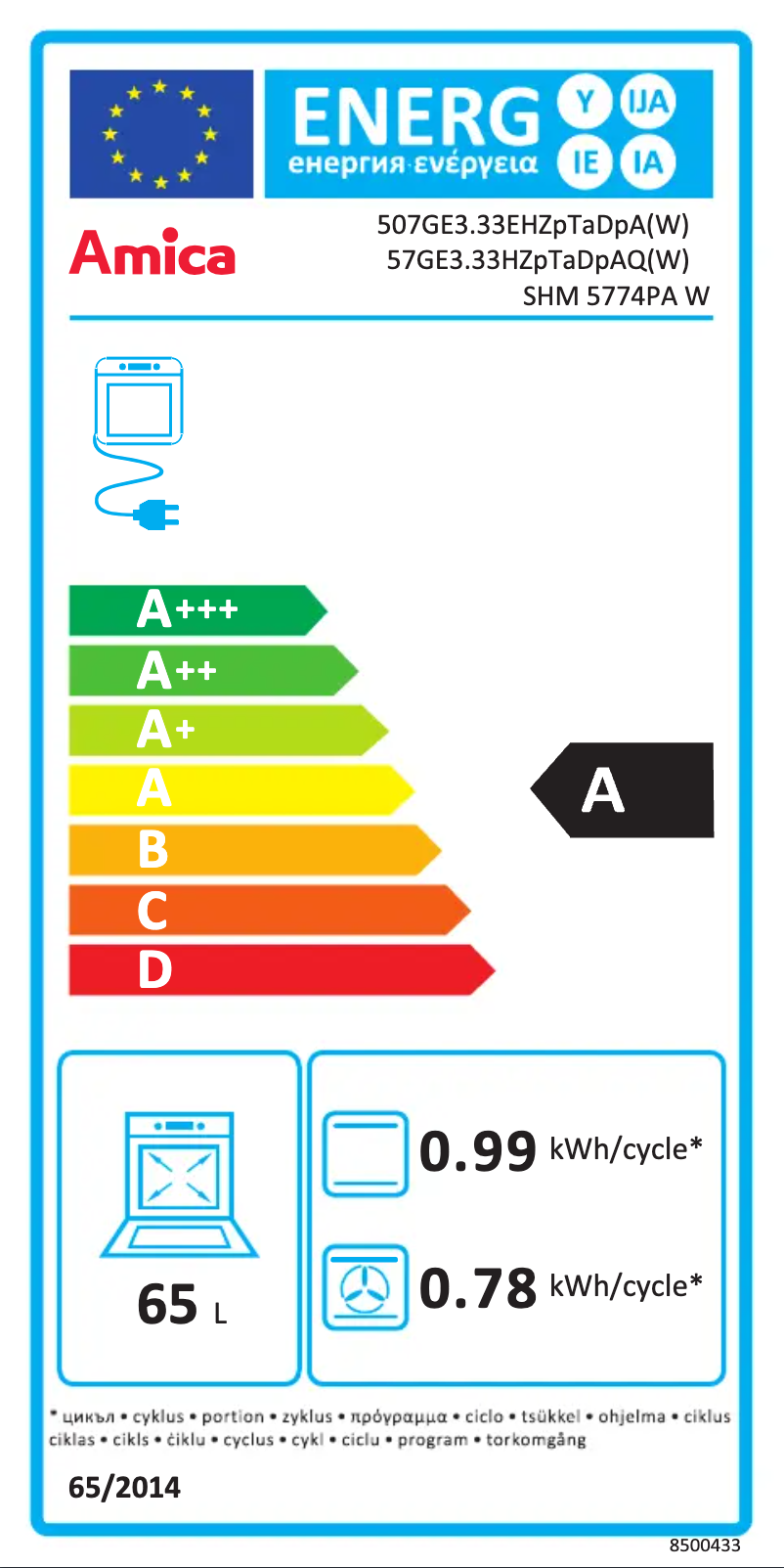 Page n°1 - Manuel utilisateur Amica 57GE3.33HZPTADPAQ(W)