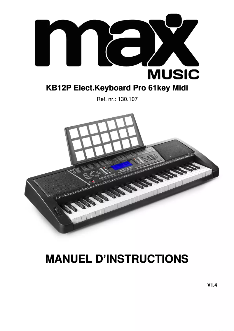 Page n°1 - Manuel utilisateur MAX KB12P