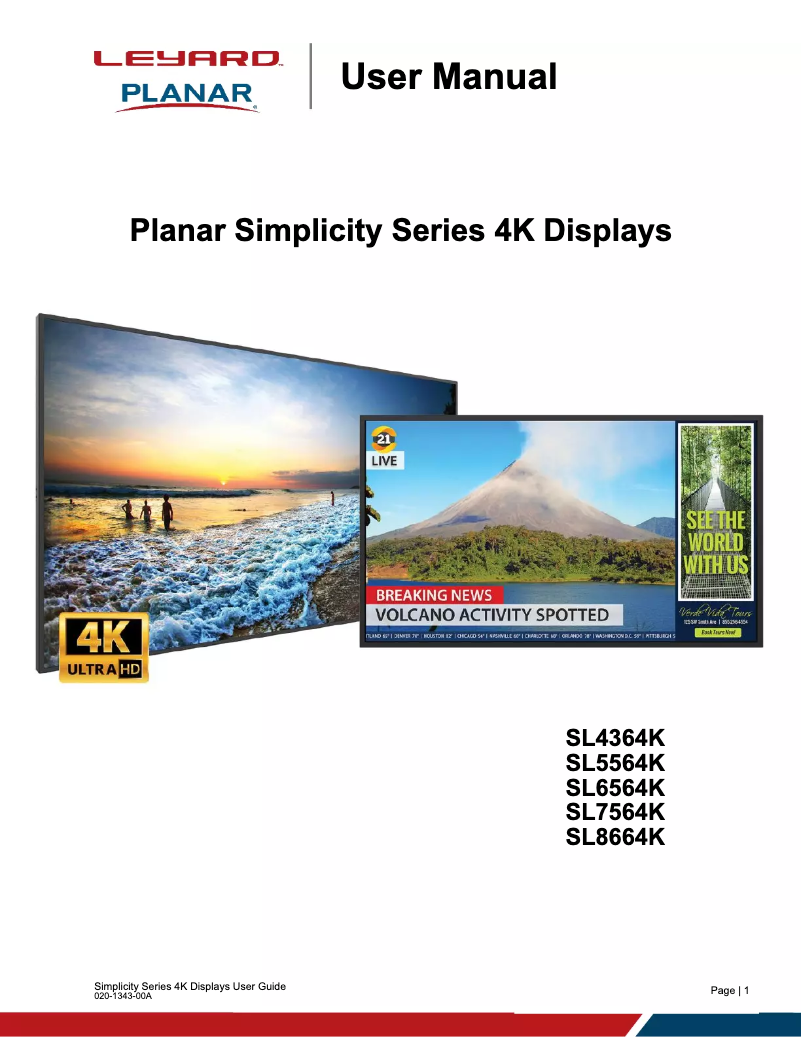 Página 1 del manual Manual de usuario Planar Simplicity SL7564K