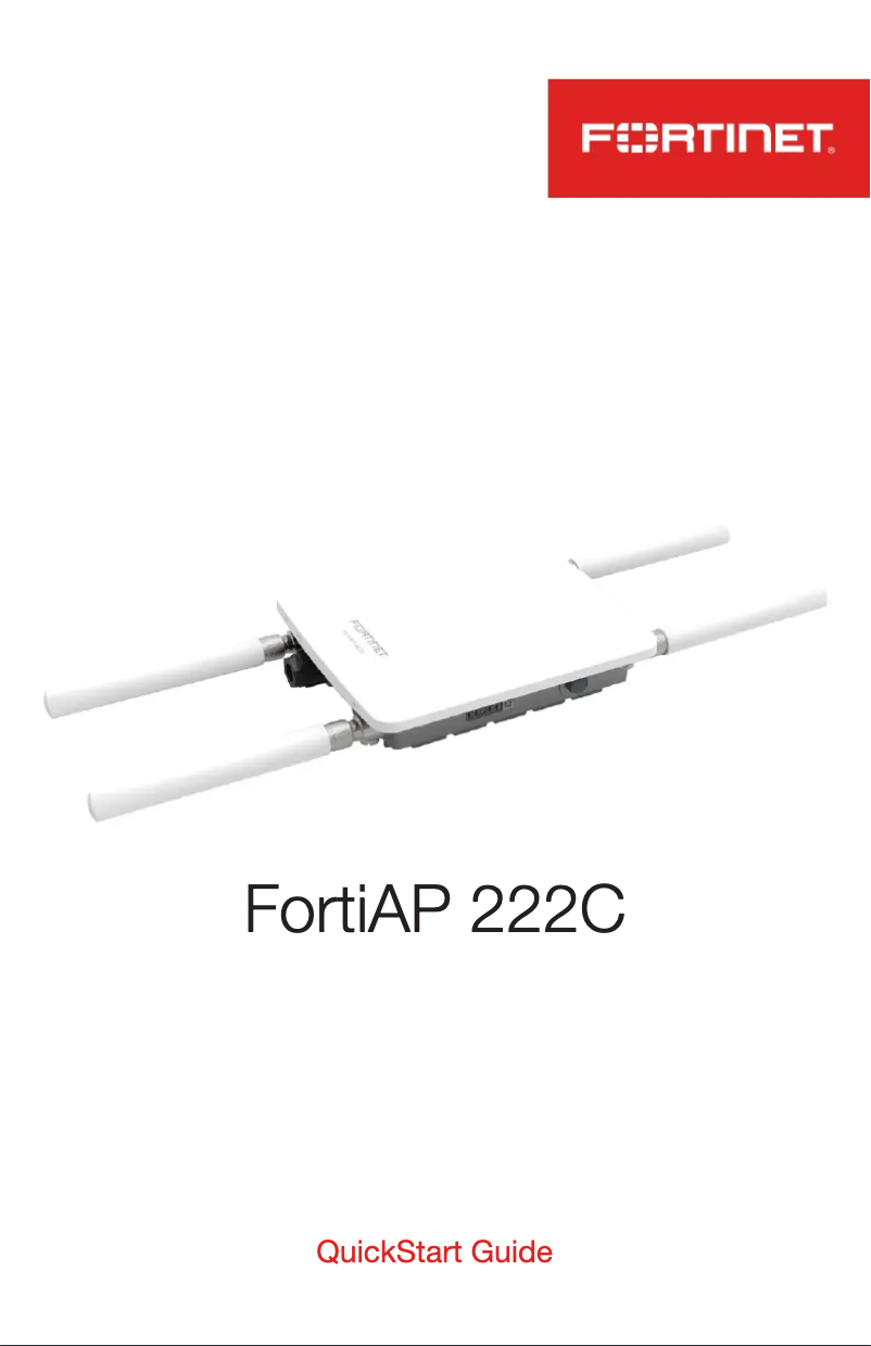 Page 1 de la notice Manuel utilisateur Fortinet FortiAP 222C