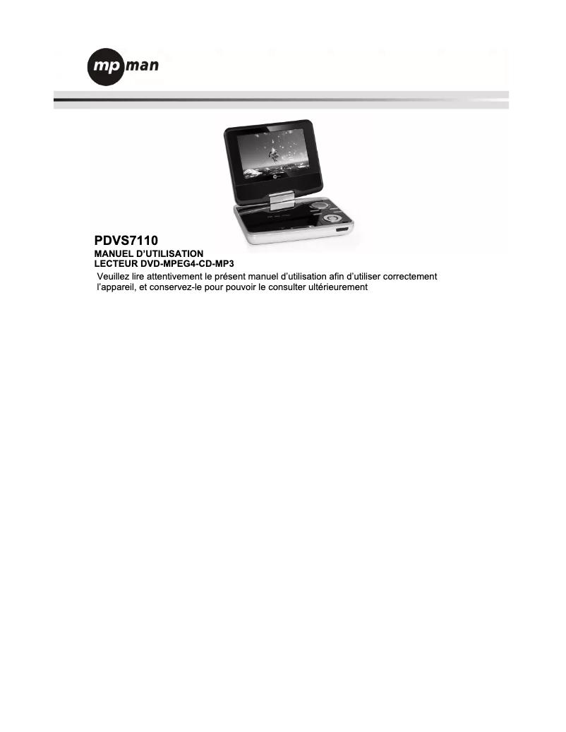 Image de la première page du manuel de l'appareil PDVS7110