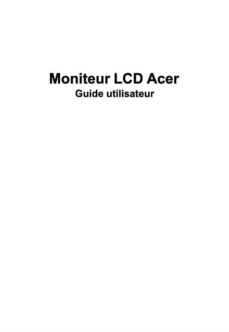 Page 1 de la notice Manuel utilisateur Acer CB273U