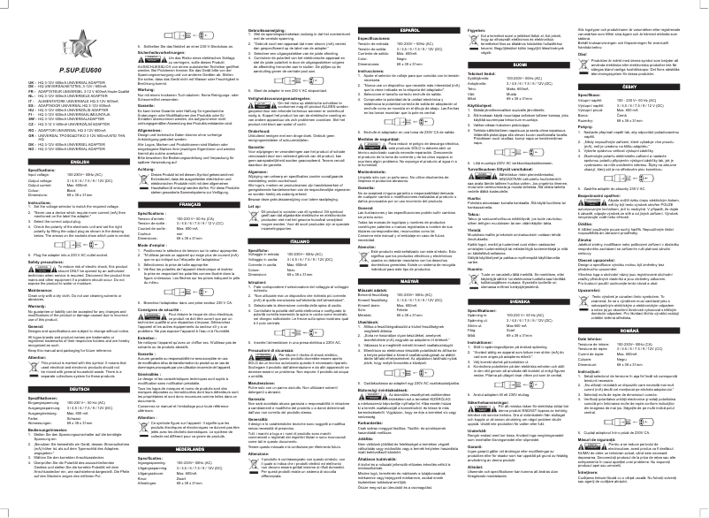 Image de la première page du manuel de l'appareil P.SUP.EU600