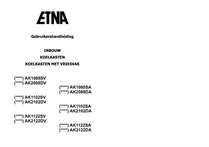 Image de la première page du manuel de l'appareil EEK145A