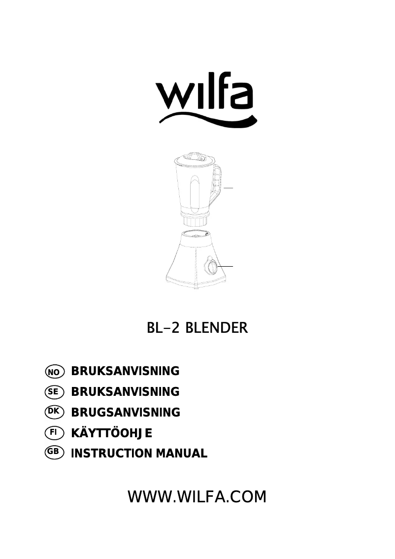 Page 1 de la notice Manuel utilisateur Wilfa BL-2
