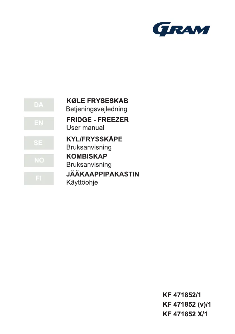 Page n°1 - Manuel utilisateur Gram KF 471852 (v)/1