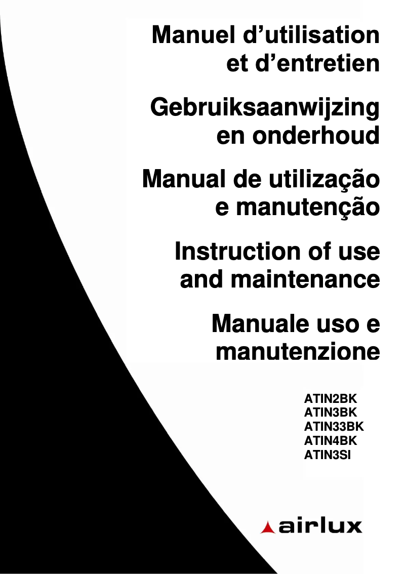 Page 1 de la notice Manuel utilisateur Airlux ATIN4BK