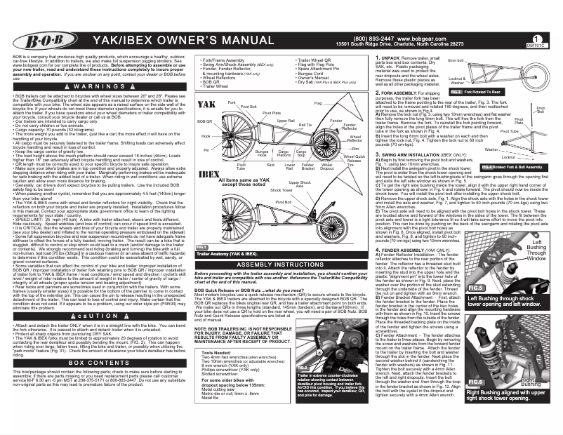 Page 1 de la notice Manuel utilisateur B.O.B. Yak