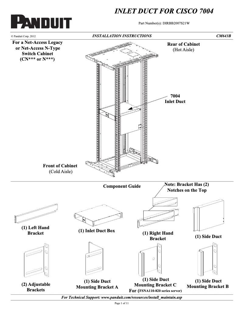 Page n°1 - Guide d'installation Panduit DIRBB2007S21W