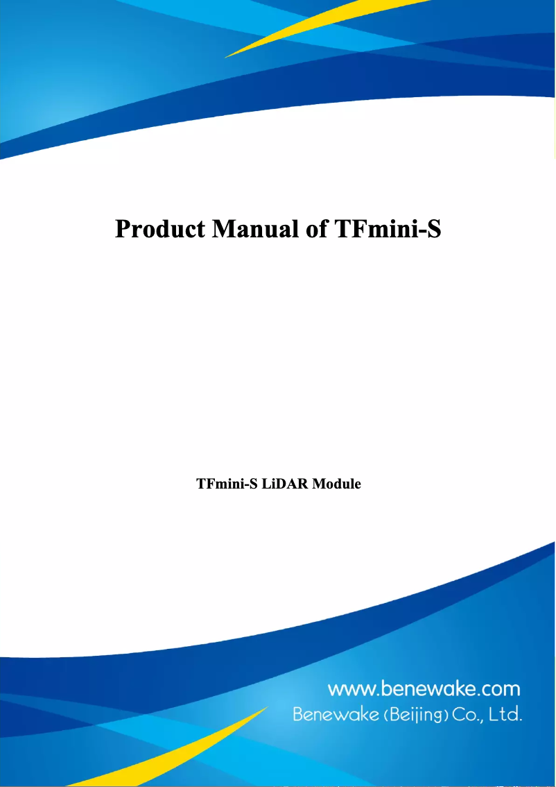 Page n°1 - Manuel utilisateur Benewake TFmini-S