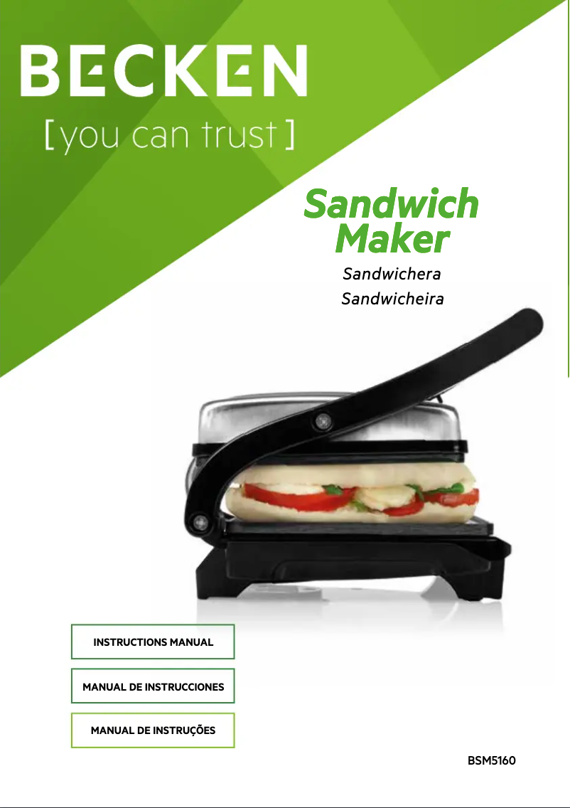 Page 1 de la notice Manuel utilisateur Becken BCG5160