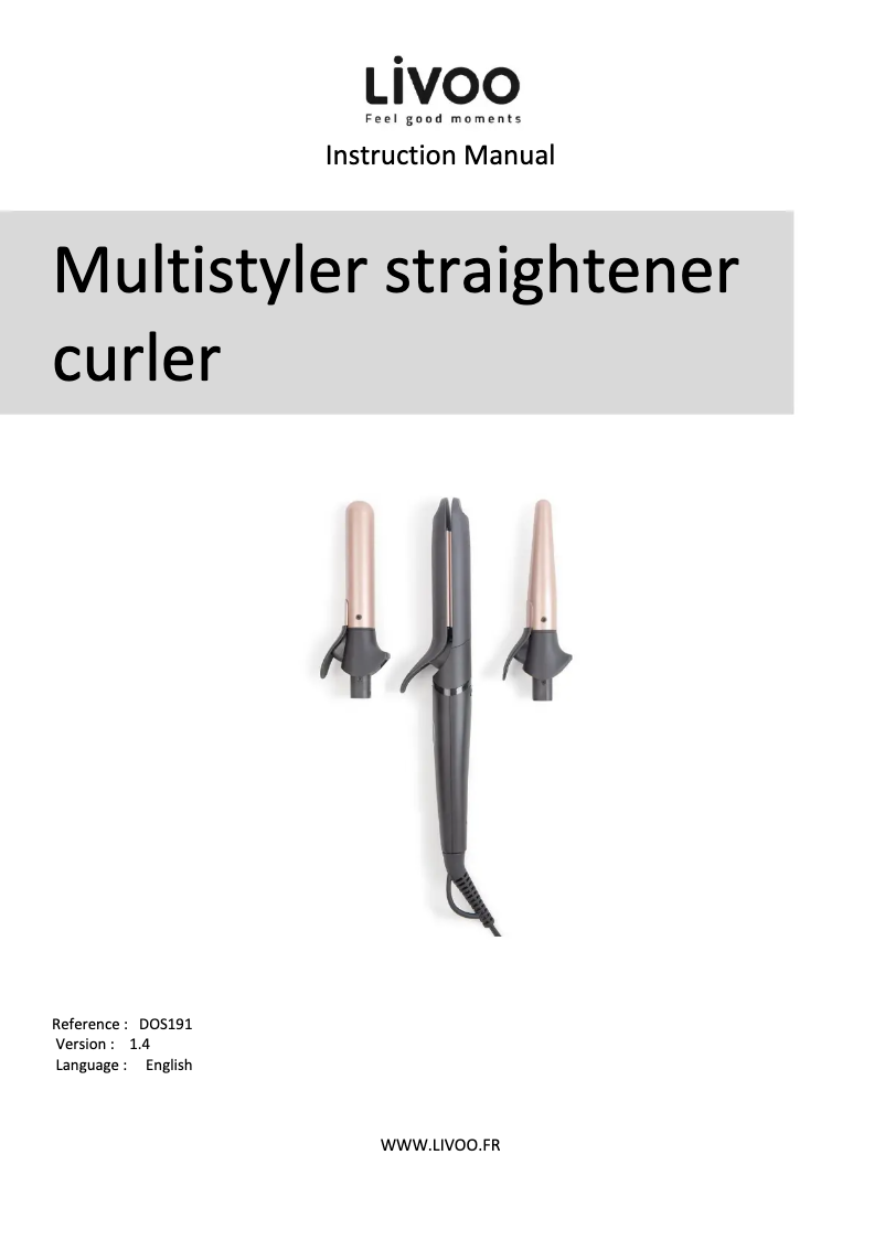 Image de la première page du manuel de l'appareil DOS191